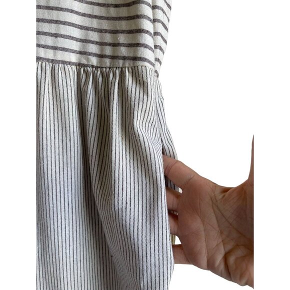 LOU & GREY Cream Striped Sleeveless Racerback A-Line Knee Length Dress Size 2 - Picture 7 of 8